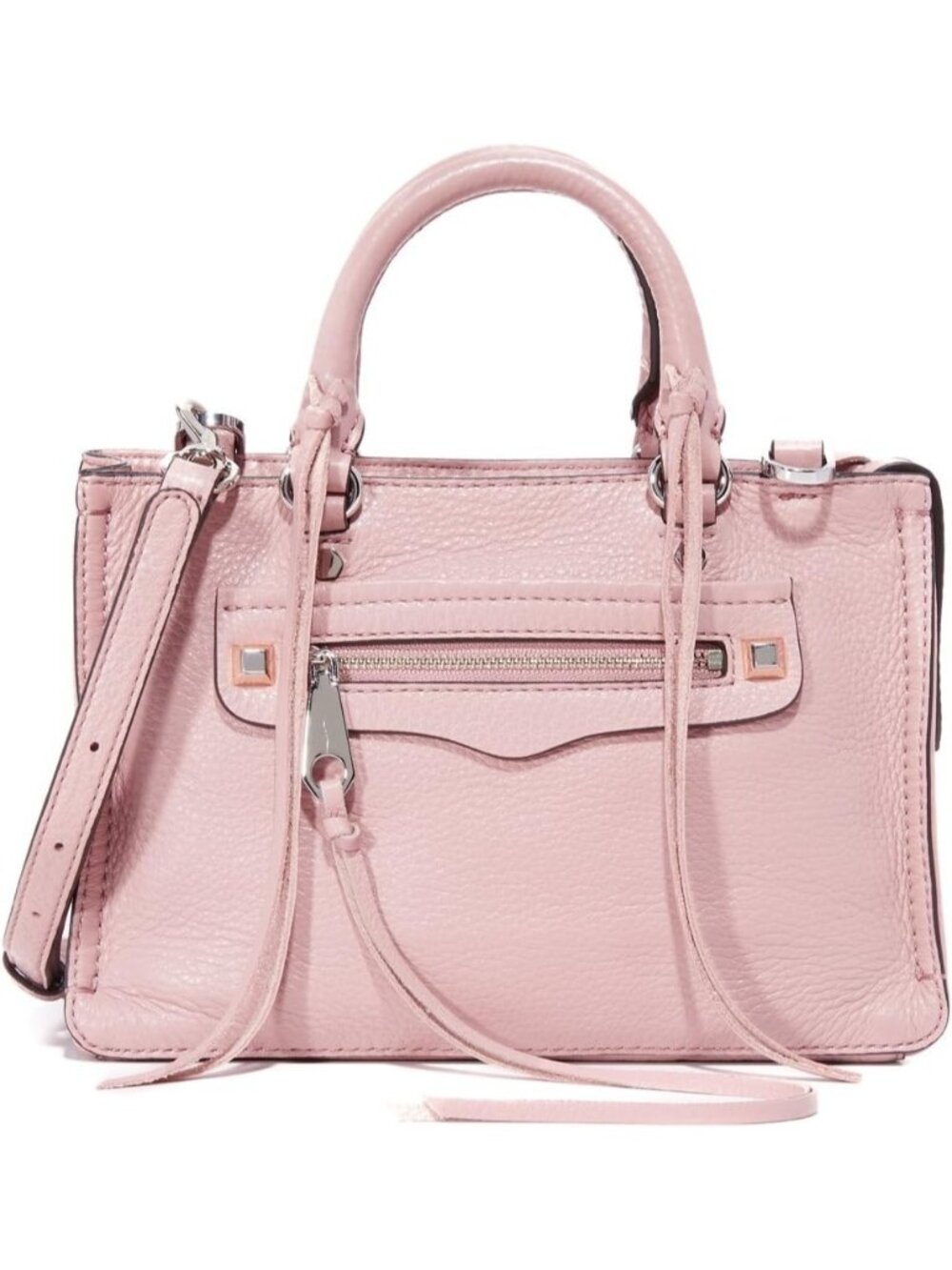 Rebecca Minkoff Women's Dusty Pink Micro Regan Satchel Cross Body Handbag Purse